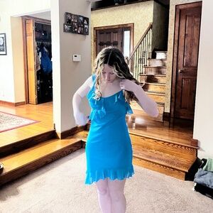 Blue Asymmetrical Dress